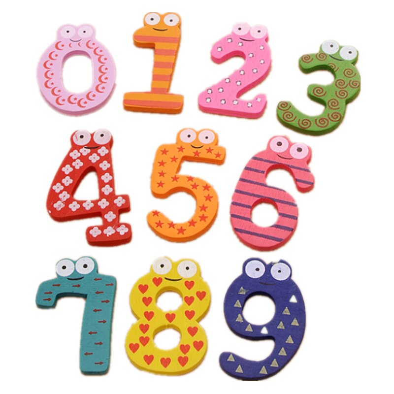 10pcs/set Baby Number Refrigerator Fridge Magnets Figure Stick Mathematics Wooden Educational Kids Toys for Children: Default Title