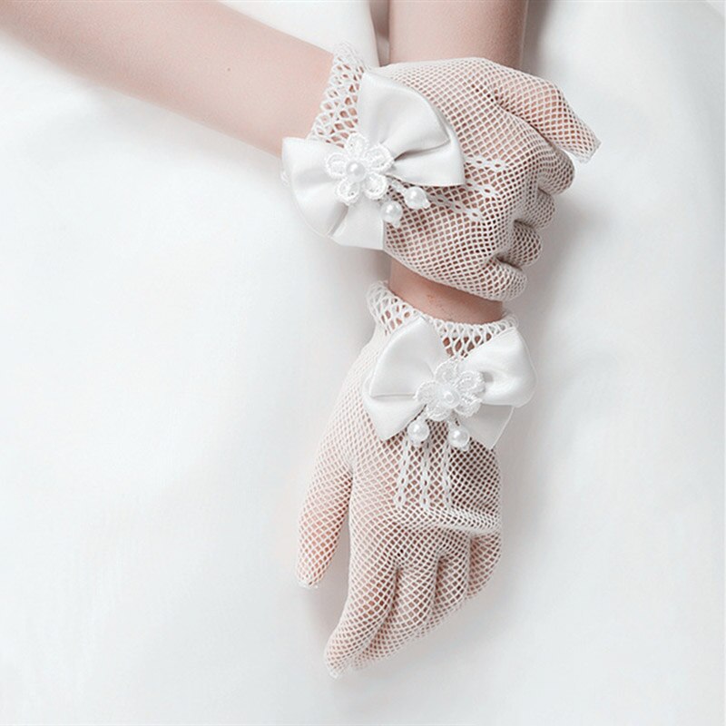 Kinderen Levert 1 Paar Mooie Elastische Bruiloft Prinses Handschoenen Nylon/Kant/Imitatie Parel Prestaties Handschoen Meisjes