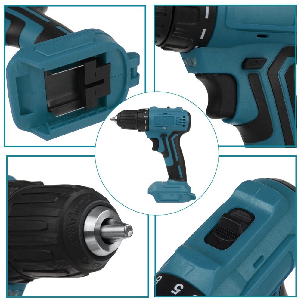 10mm 13mm Cordless Brushless Electric Drill 2 Speed 90NM Screwdriver Mini Wireless Power Driver Tools For Makita 18V Battery