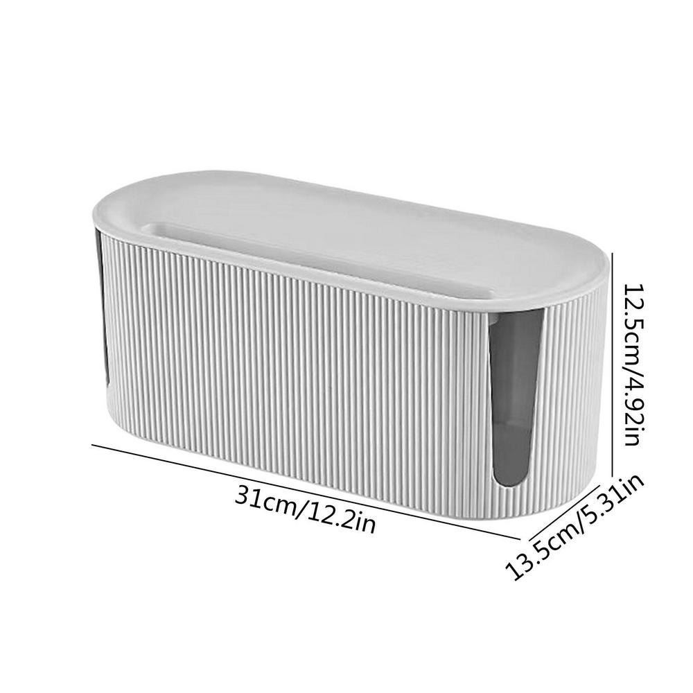 NordicPlug Board Storage Box Cable Wire Organizer Case Socket Wireless WiFi Router TV Computer Wires Cable Hider Box For Home: WHITE