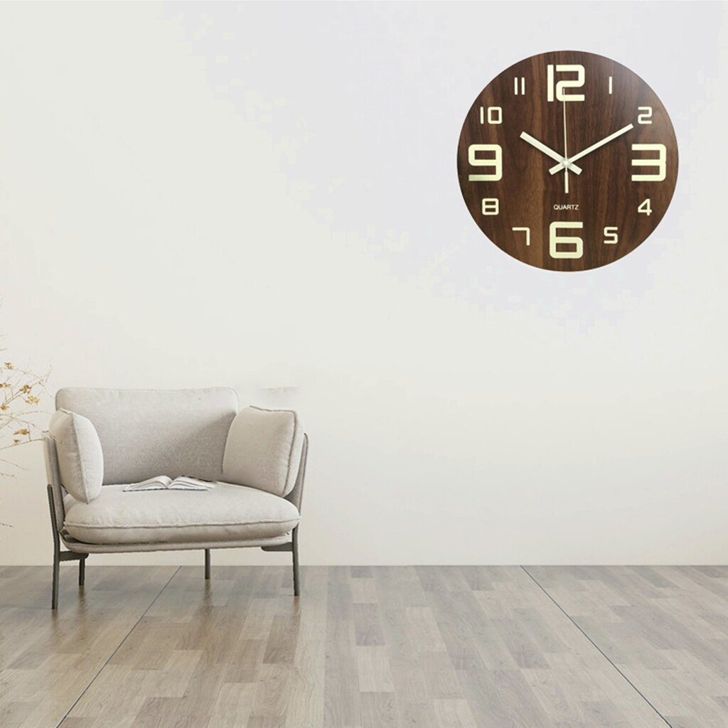 Silent Quartz Decorative Wall Clock Wall Clock - 12 Inch Quartz Battery: Large Numerals 1
