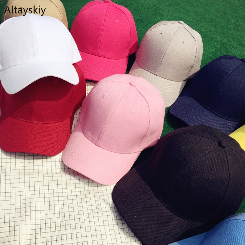 Baseball lippalakit naiset kiinteät aurinkosuojat säädettävät naisten hatut tyylikkäät trendikkäät hip hop yksinkertainen vapaa-ajan opiskelijalakki korea