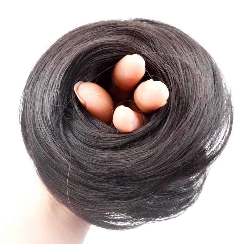 Chignon élastique synthétique pour queue de cheval, postiche, chignon