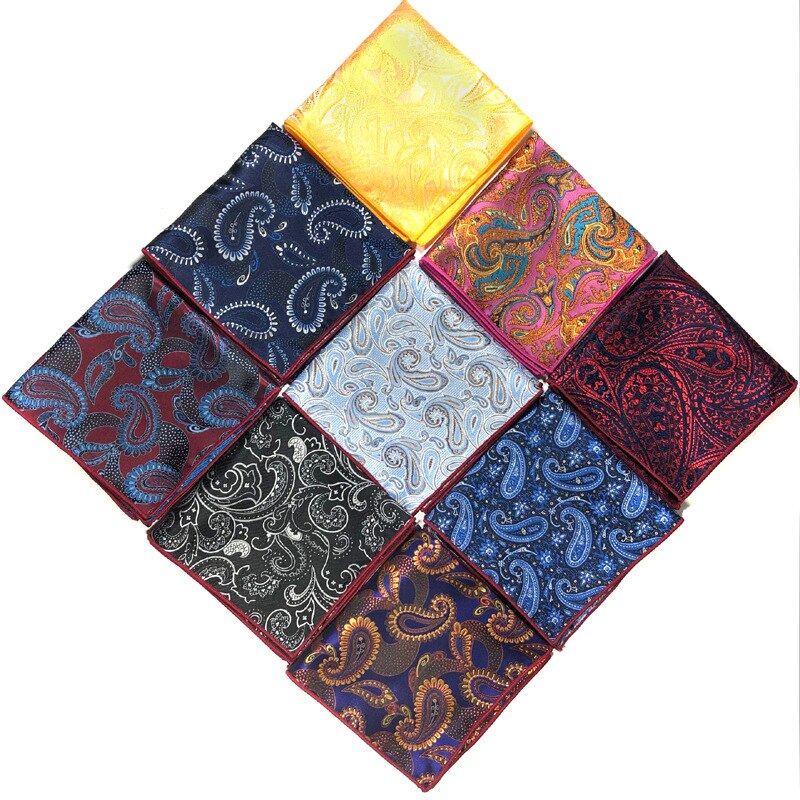 Heren zakdoek luxe jacquard stropdas voor heren paisley pochet handdoek zakdoeken 26.5cm volledige jurk accessoires