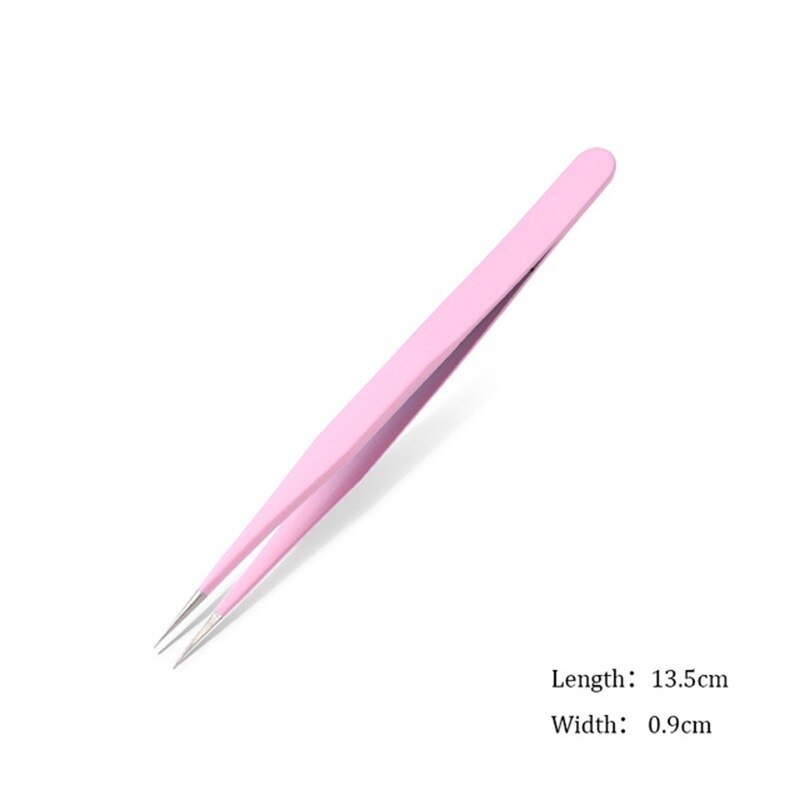 Snoep Kleur Roestvrijstalen Pincet Macaron Kleur Sticker Tool Wimper Extension Wees Nipper Clip Manicure Nail Art Tool: pink type 1