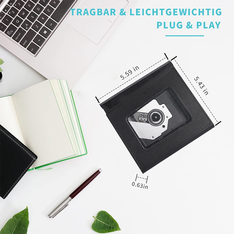 Externe Dvd Drive, Usb 3.0 Type-C Draagbare Cd Speler Voor Laptop, dvd Rom Speler CD-RW Compatibel Met Laptop Desktop Pc