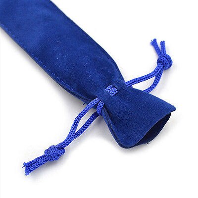 5 st tjockare pennfodral med rep för rullboll / fontän / kulspetspen sammetspenna påsehållare enda pennväska