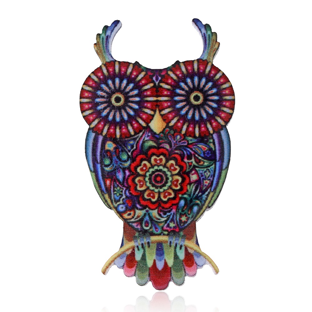 Acrylic Printing Brooch Owl Lizard Gecko Seahorse Dragon Brooches Cute Brooch Animal Jewelry For Women Best Special