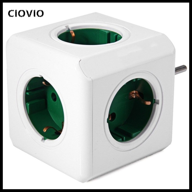 Slimme thuis stopcontact kubus eu-stopcontacten zonder usb groene stekkerdoosadapter stopcontacten met meerdere schakelaars