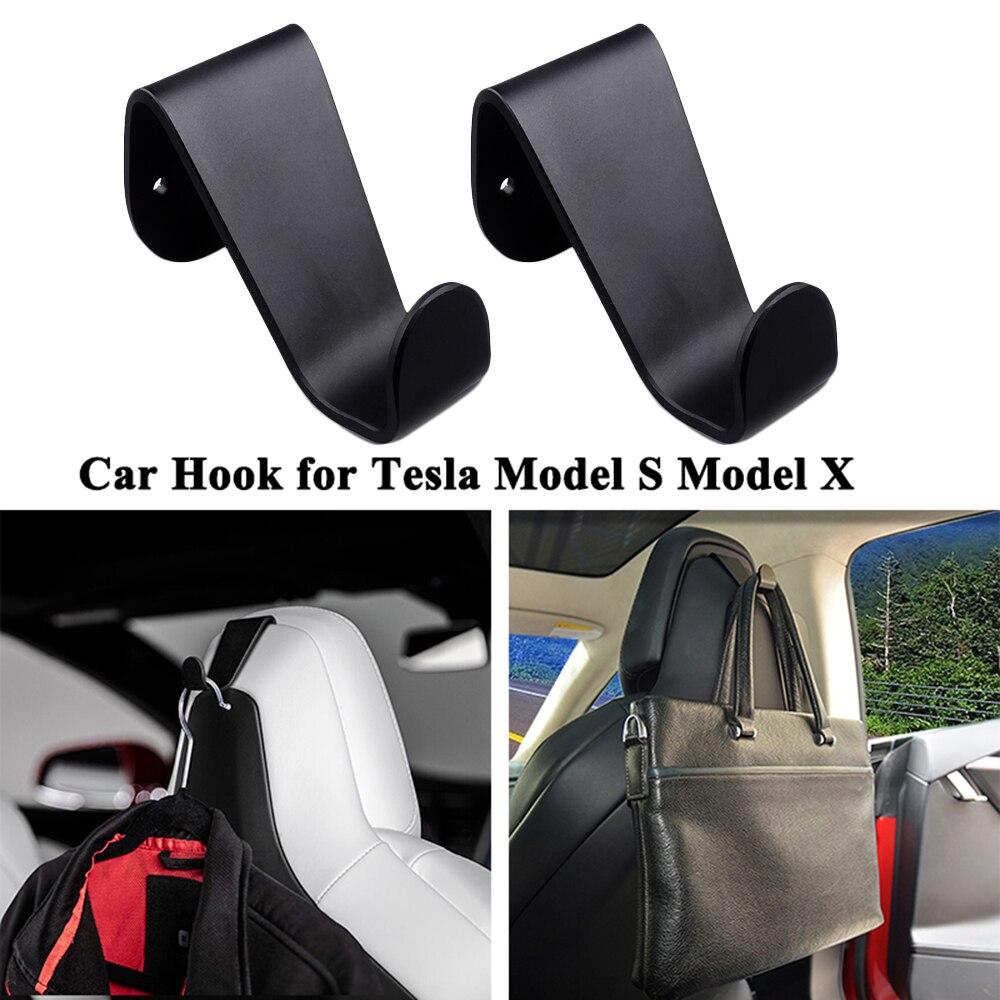 1Pc Autostoel Hoofdsteun Auto Haak Hanger Kleren Purse Bag Houder Organizer Clip Interieur Accessoires voor Tesla Model S model X