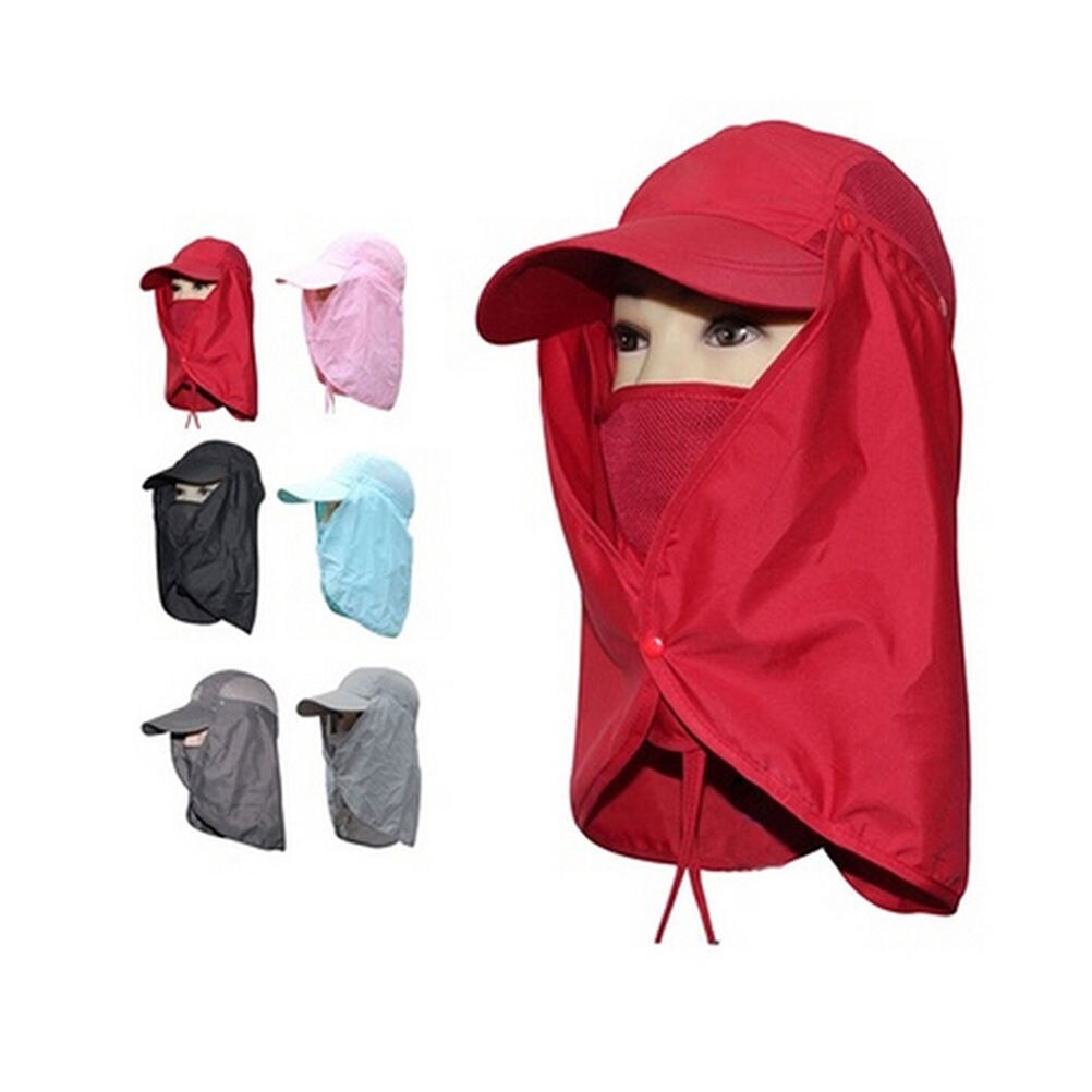 Neue 1Stck Camping Wandern Angeln draussen Große Breite Krempe Gittergewebe Gesicht Hals Abdeckung Maske Abdeckung Klappe Sonnenhut Kappe 5 farben