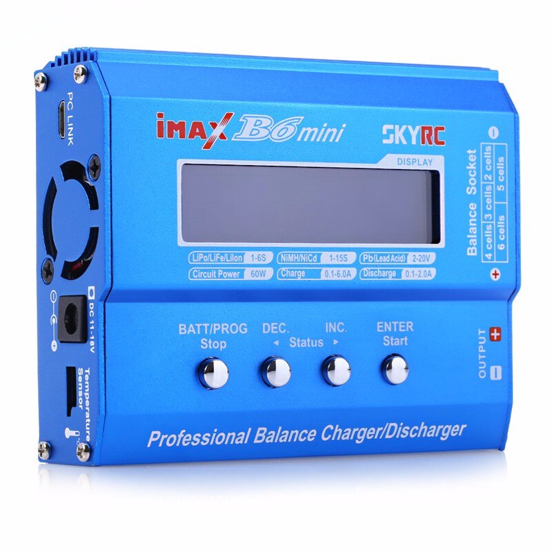 SKYRC iMAX B6 Mini 60W chargeur d'équilibre avec adaptateur 15v 6a pour hélicoptère RC NiMH / NiCd batterie Rechargeable Support PC contrôle