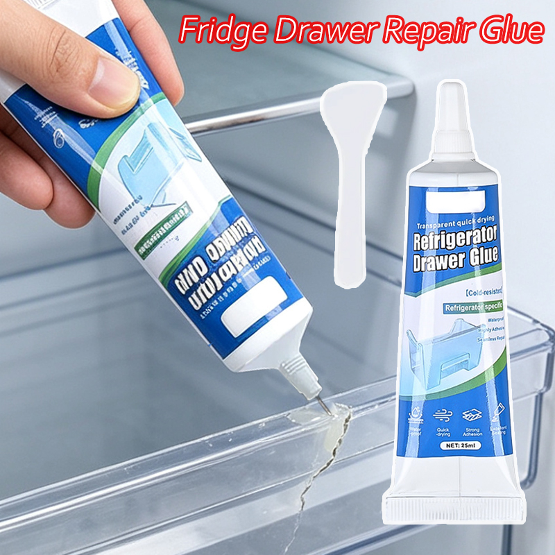 25 ml Kühlschrank-Reparaturkleber, flüssiger Allzweckkleber, leistungsstarker Kunststoff-Reparaturkleber, wasserfester Kleber für Kühlschrank-Schubladen