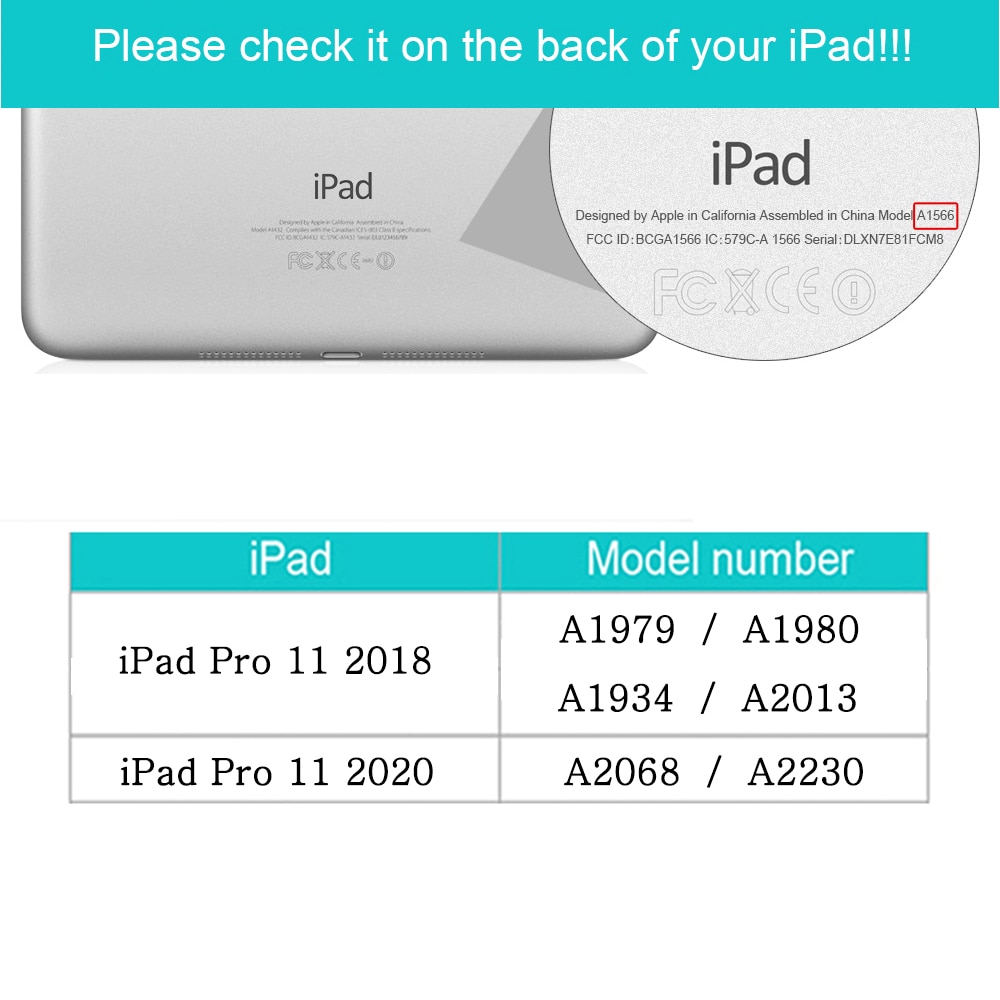 Funda iPad Pro 11 A1979 A1980 A1934 A2013 A2068 A2230 Tablet Case PU Leather Auto Wake＆Sleep Smart Cover Stand Coque