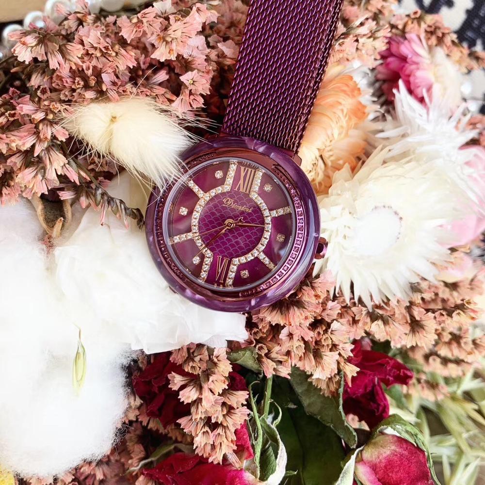 Noble Full Purple Bracelet Watches for Women Party Dress Crystals Watch Waterproof Quartz Milanese Full Steel Wrist watch Roman
