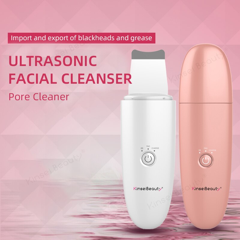 Limpiador ultrasónico Facial de la piel limpiador profundo de la cara máquina de limpieza de ultrasonidos espinillas pala espátula Facial raspador de la piel