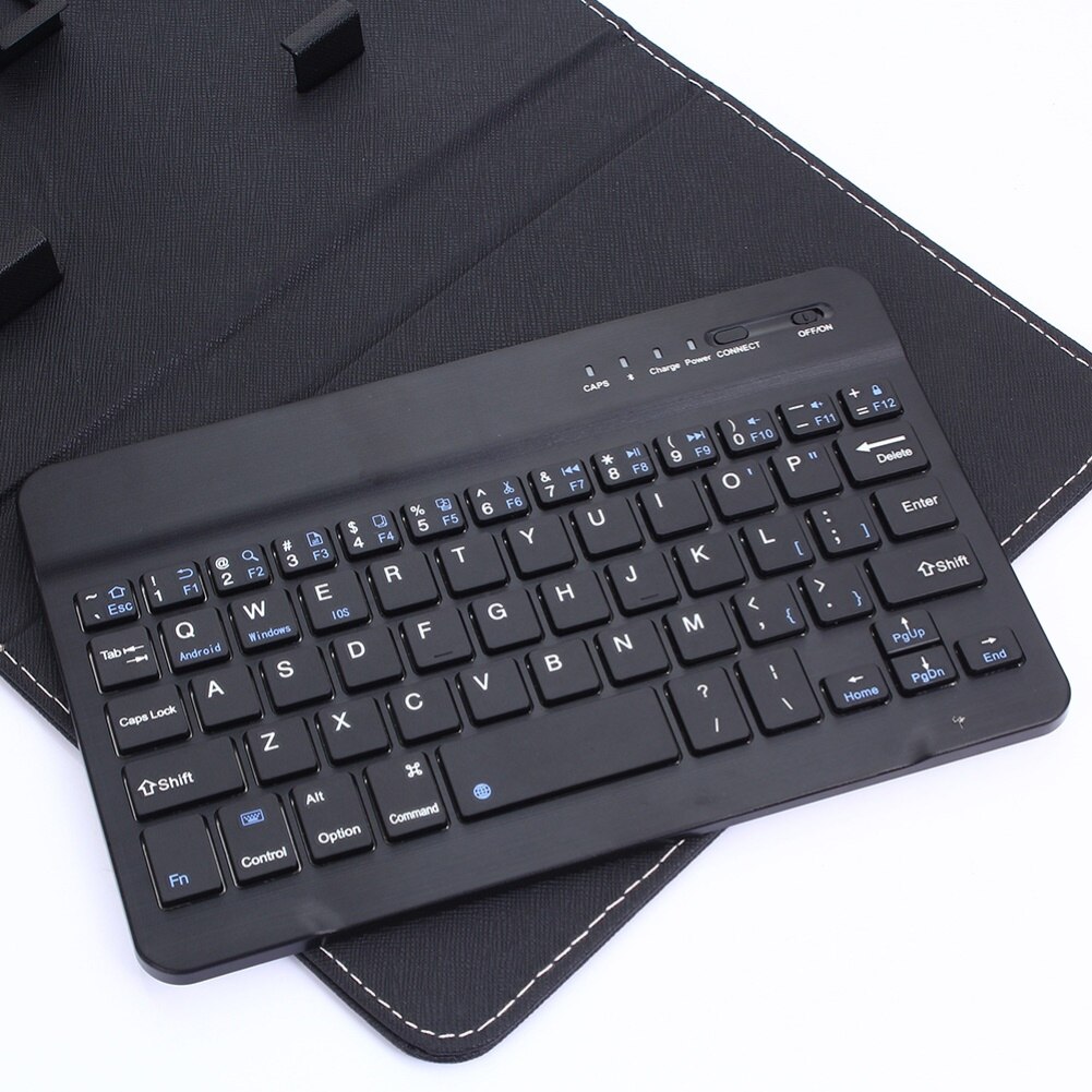 Portable Wireless Bluetooth Keyboard with Faux Leather Case for iPhone Phone