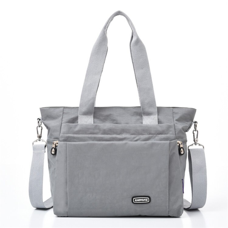Bolso de hombro de nailon para mujer, bandolera de gran capacidad, resistente al agua, para el trabajo: Gray