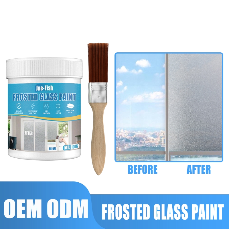 Frosted Glass Paint with Brush Matte Hazy Frost for Door Window Shading 100ml