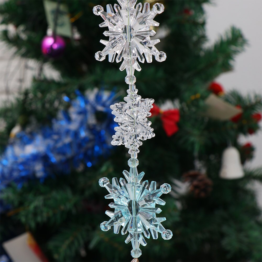 10 Stuks Mode Kerst Ornament Witte Sneeuwvlokken Crystal Acryl Craft Hanger Diy Decoratieve Levert Woondecoratie