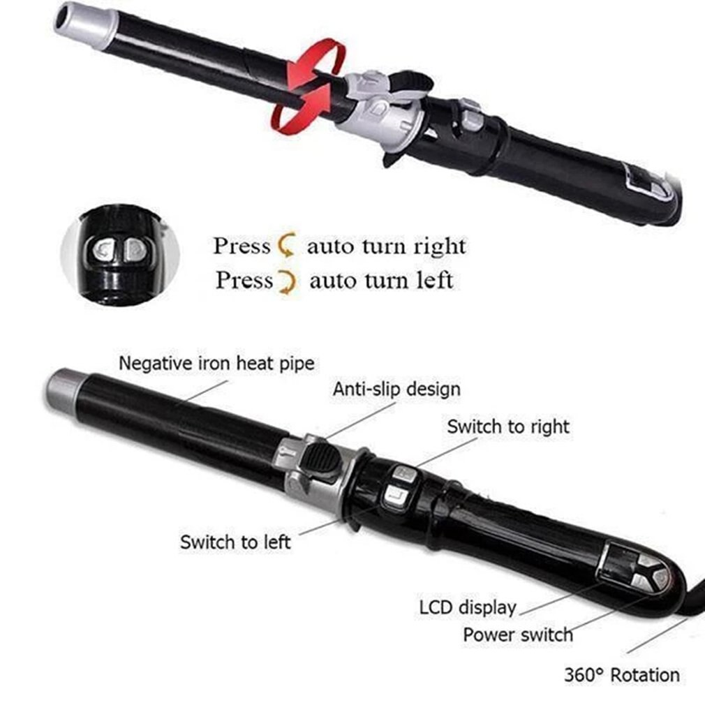 Rotating Curling Iron Automatic Hair Curler Stick Ceramic Roll Curling 360-degree Automatic Rotation Styling Tools