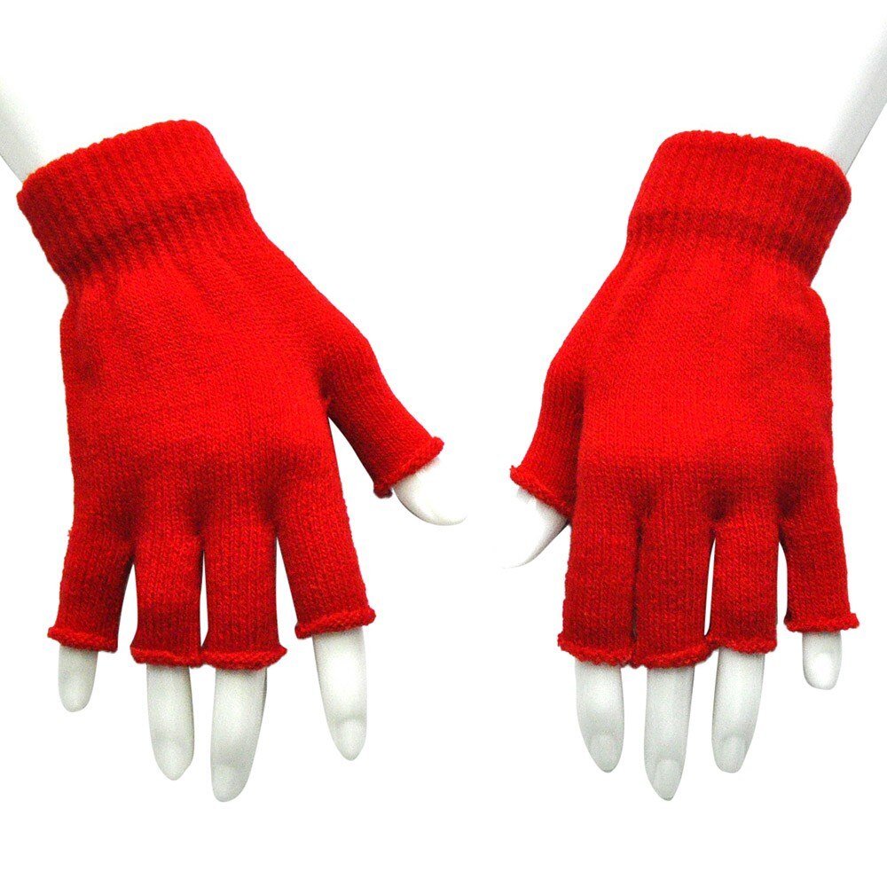 Winter Gloves Unisex Gloves Mitten Fingerless Knitted Crochet Half-fingers Adult Warm Winter Gloves Women