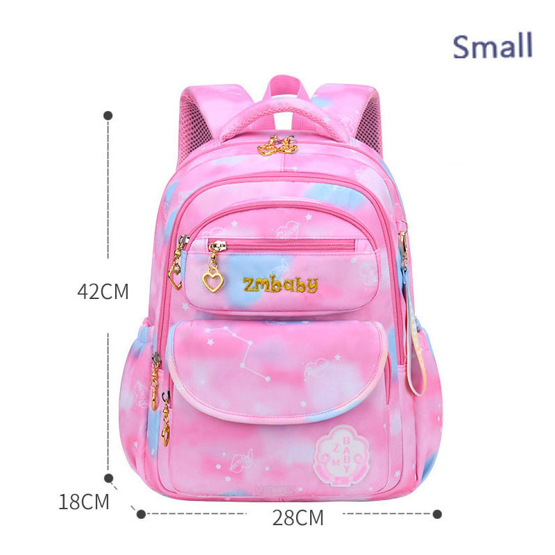 Girls Cute Princess School Bags Children Pink School Backpack Waterproof Hard-Wearing Bookbag Kids High Capacity Lightweight Sac: Rose Red  Small
