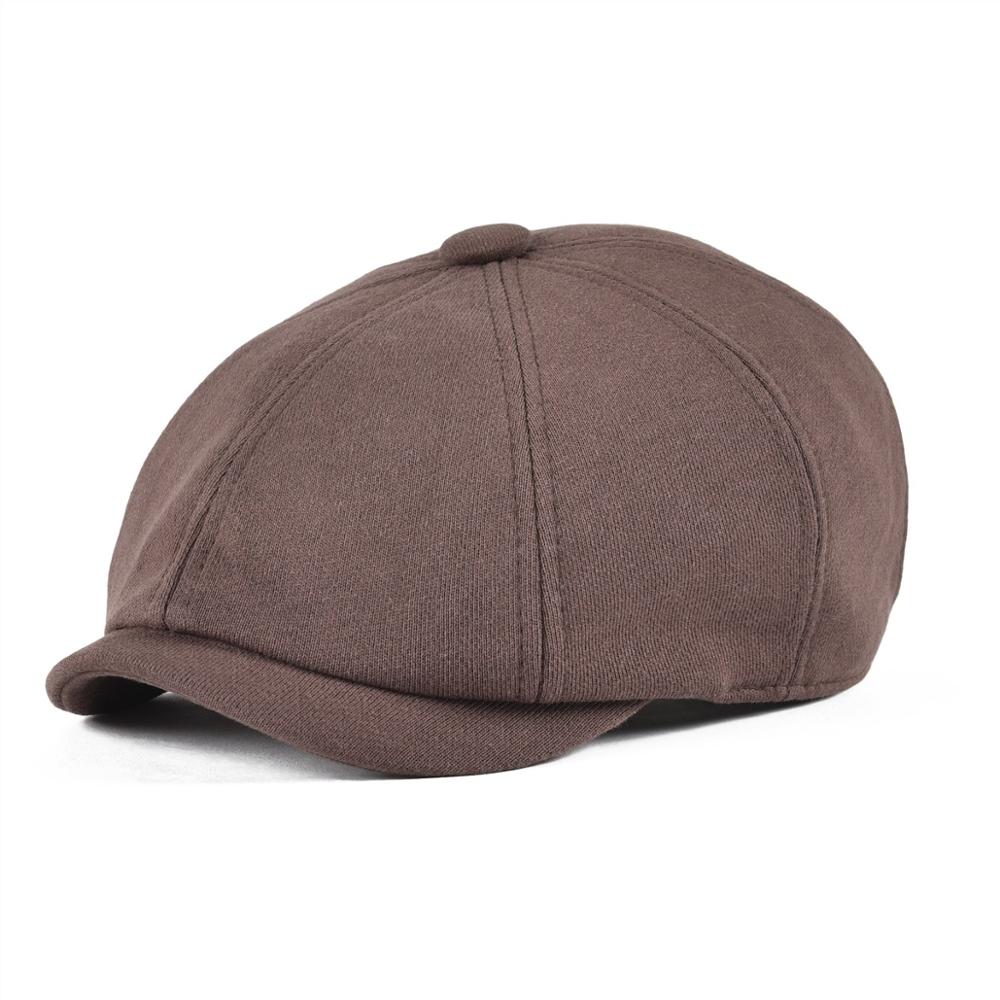 Voboom Big Size Katoen Platte Pet Mannen Vrouwen 8 Panel Klimop Caps Retro Krantenverkoper Caps Zacht Ademend Cabbie Gatsby Ivy hoed 321: Bruin