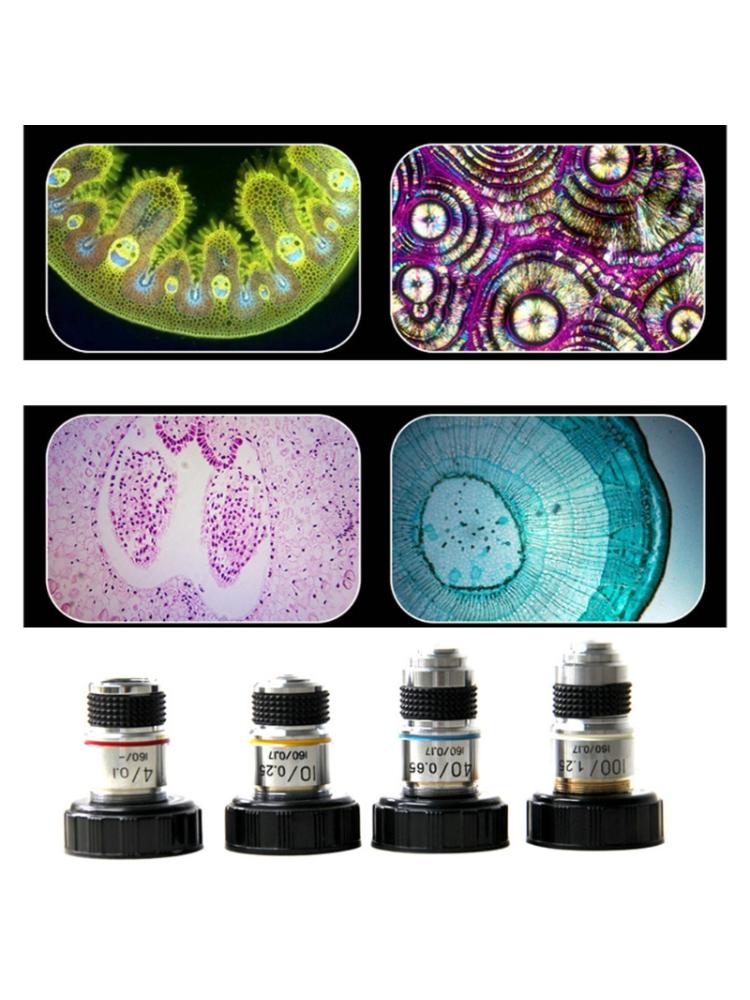 4X 10X 40X 100X Microscoop Objectief Achromatische Laboratorium Biologische Microscoop Onderdelen