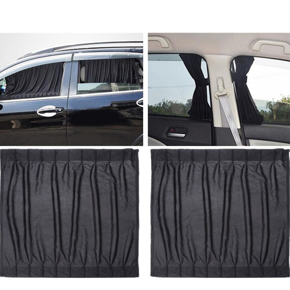2 Stuks Auto Gordijn Zwart Gordijn Uv-bescherming Gordijn Voor Auto