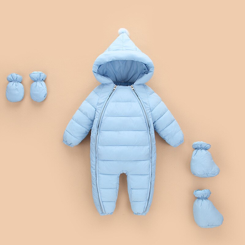 Brand Born Baby Jumpsuit Kostuum Rompertjes Meisje Slijten Katoen Baby Snowsuit Hooded Jongens Overalls Winter Kruipen Kleding