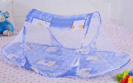 Summer Baby Crib Netting for Newborns Portable Baby Cradle Bed Infant Sleeping Bed Travel Folding Baby Bed Mosquito Net: 5 lan se zi mu