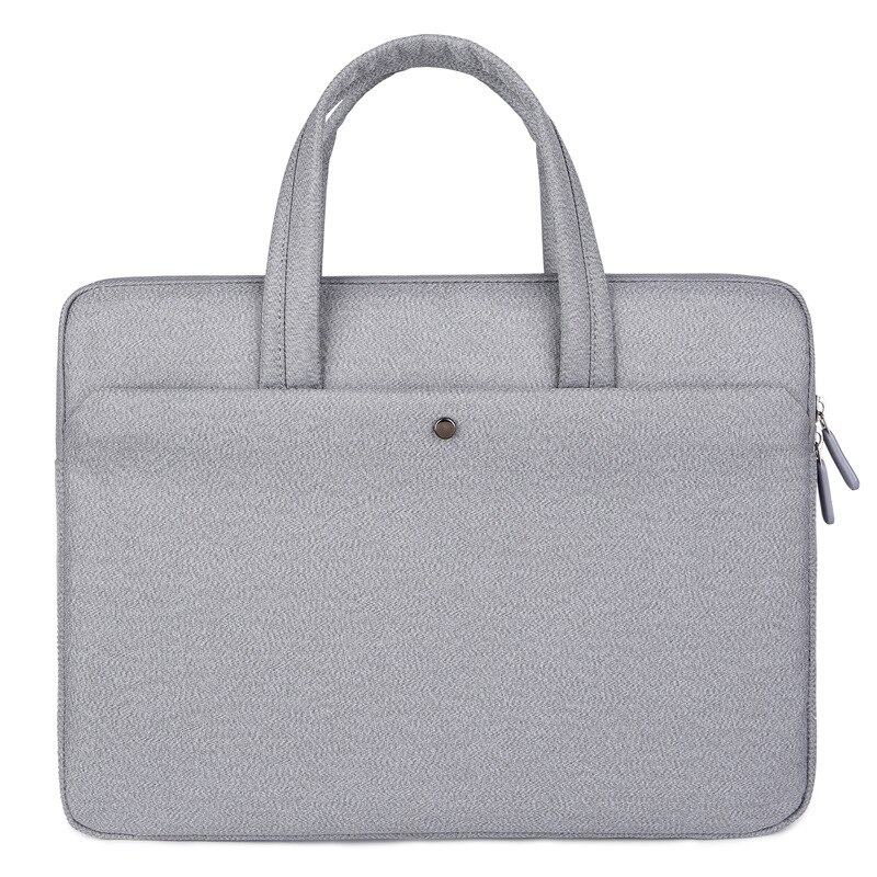 Brand Waterproof Men Women 13-15.6 inch Laptop Briefcase Business Handbag for Men Large Capacity: light gray 15