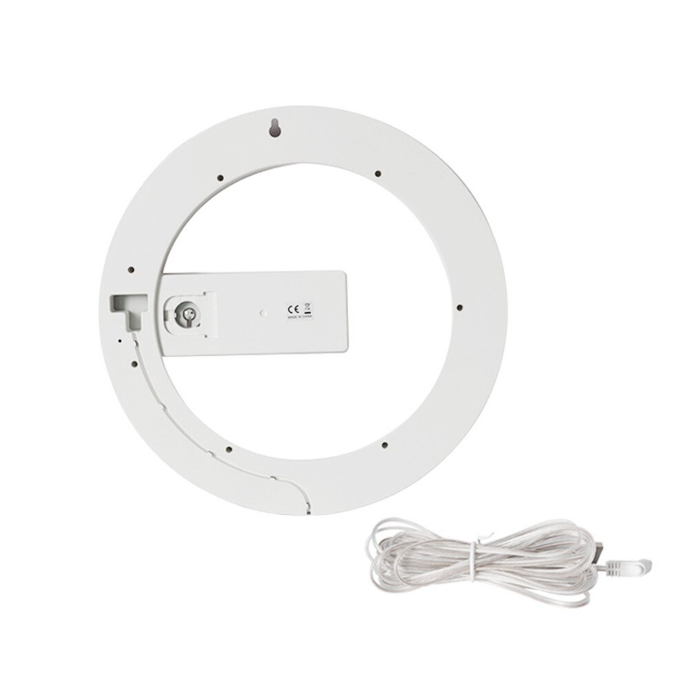 Wall Clock LED Mirror Multifunctional Light Alarm Clock With Temperature Display Ring Shaped Home Decoration Clock