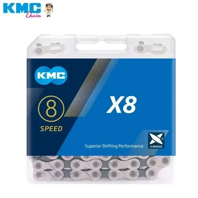 KMC X8 X9 X10 X11 X12 EL SL Cadena de bicicleta de carretera/MTB 8v 9v 10v 11v 12v 118L 126LB cadena de bicicleta con enlace rápido para SHIMANO SRAM: Blanco