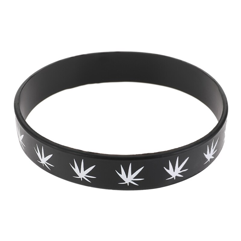 1Pc Armband Siliconen Armband & Bangles Zwart Wit Kleur Polsbandje Sieraden Print: Black