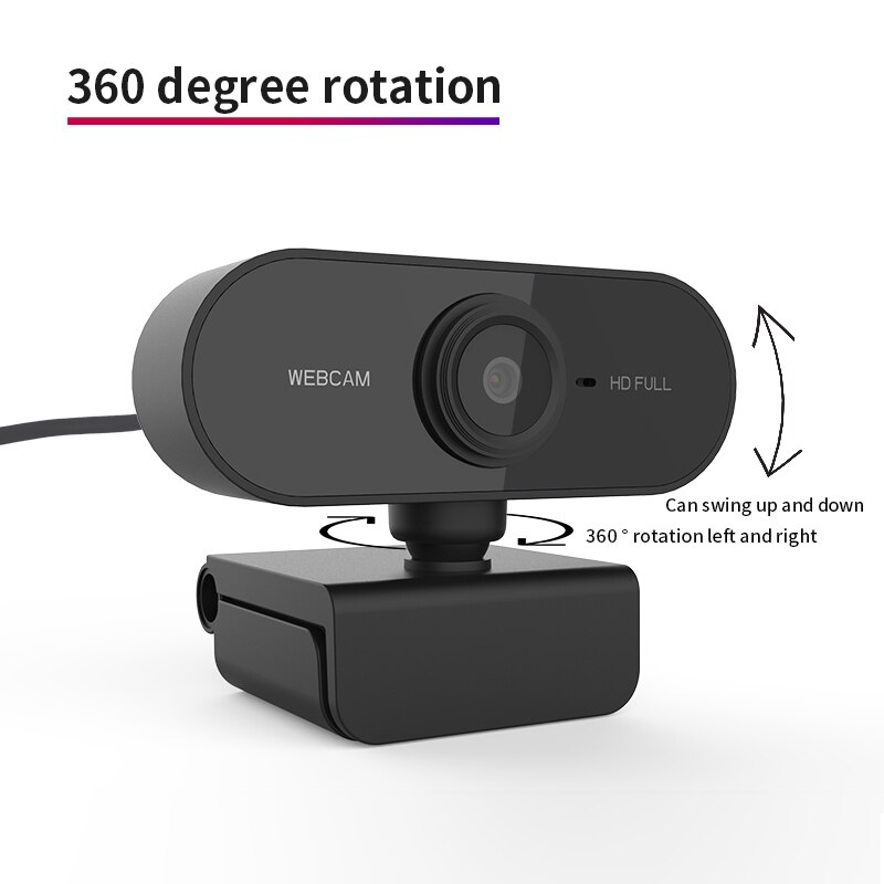 Full HD 1080P Webcam Computer PC Web Camera With Microphone Rotatable Cameras For Live Broadcast Video Calling Conference Work