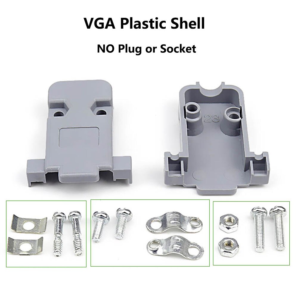 DB15 15 gat pin 3 rijen Parallel Vga-poort Adapter man vrouw plug socket Soldeer Gelast Connector + Plastic Shell cover