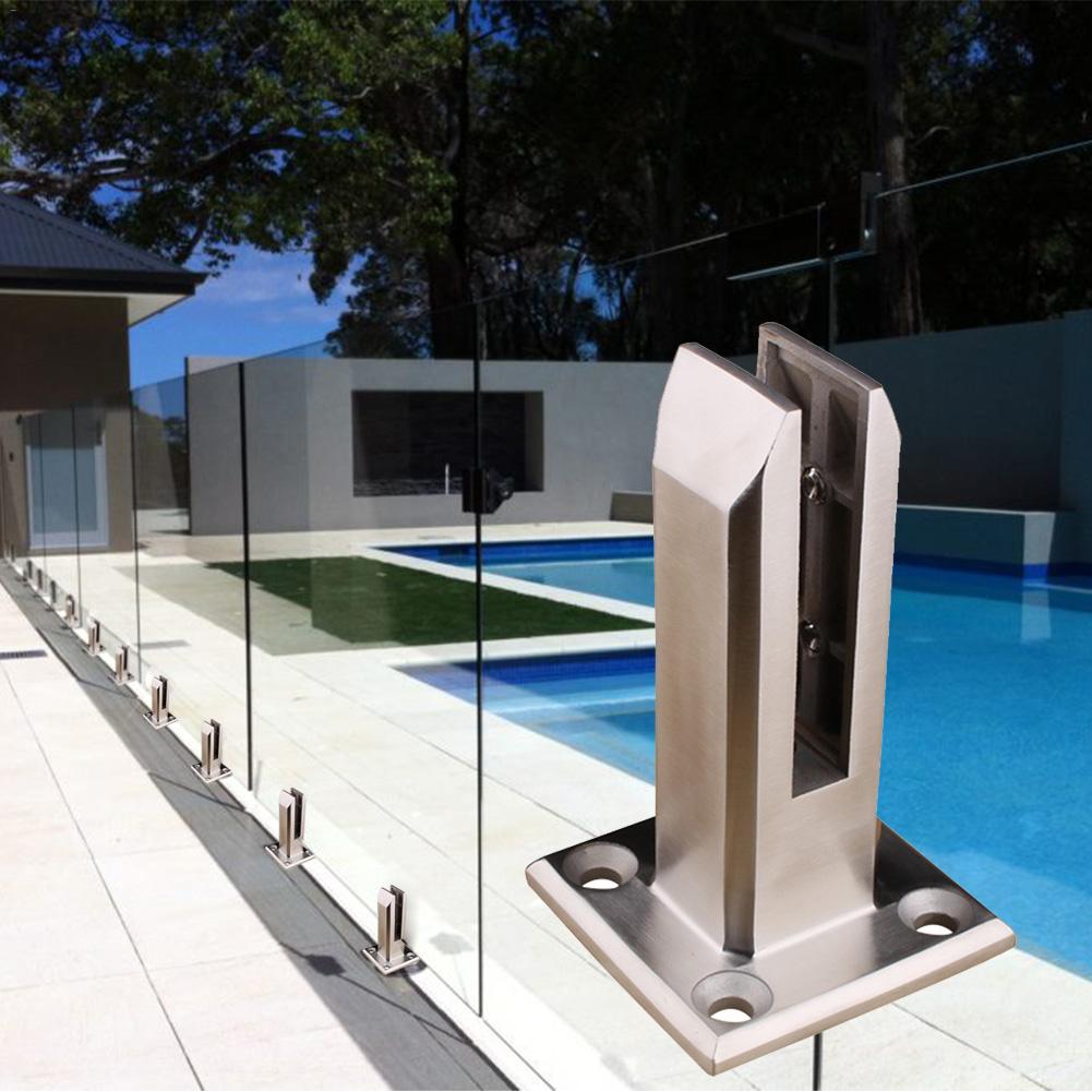 304 Stainless Steel Clamp Glass Panel Pool Fence Staircase Bracket Balustrade Floor Deck Mount Support Clamp