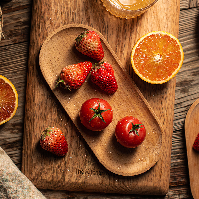 Retro Beech Wood Plate Wooden Kitchen Bread Fruit Food Photography Plate Serving Tray Props Storage Decoration Pan Tableware