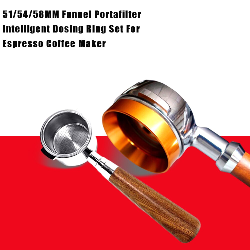 Espresso Koffie Bodemloze Filterhouder 51Mm 54Mm 58Mm Voor Delonghi EC685 EC680 Filterhouder Doseren Ring Met Magneet Filter sets