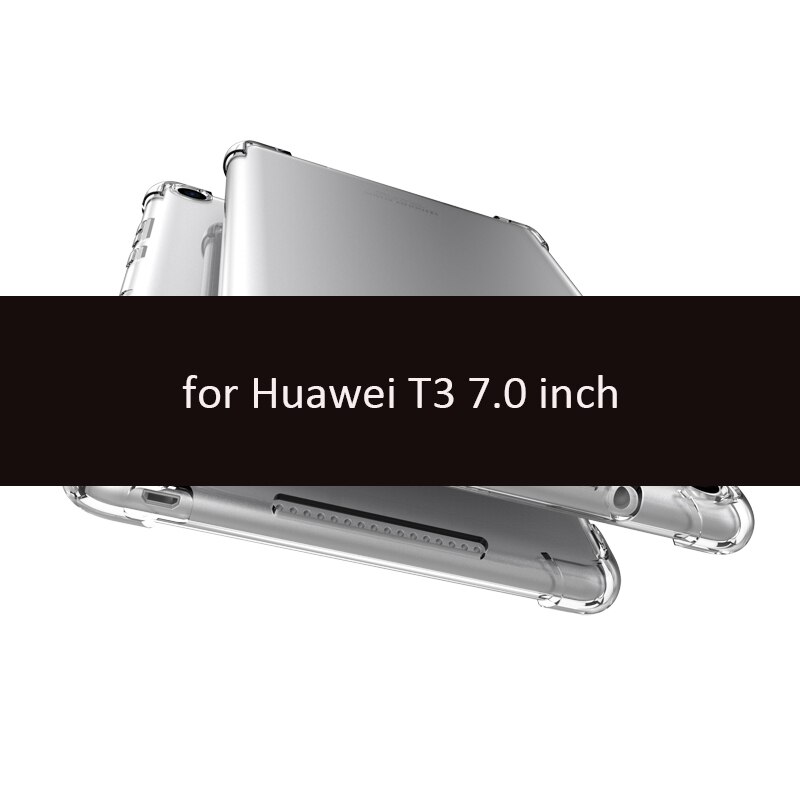 Hoesje voor huawei mediapad  m5 8.4 10.1 10.8 hoesje, transparant zacht siliconen hoesje voor huawei  t5 10.1 8 inch  t3 7/8/9.6 m3 hoesje: Voor  t3 7.0