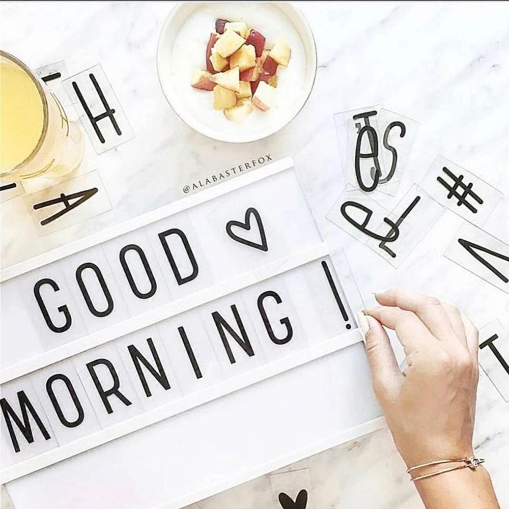 126pcs Cinematic Led Lightbox Replacement Letters Numbers Signs Black for A4 MagiGlow Light Up Letter Box Sign Message Board 4P