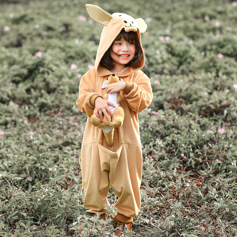 Umorden halloween kostumer til piger dejlig kænguru kostume børn barn pyjamas nattøj dyretema fest fancy kjole