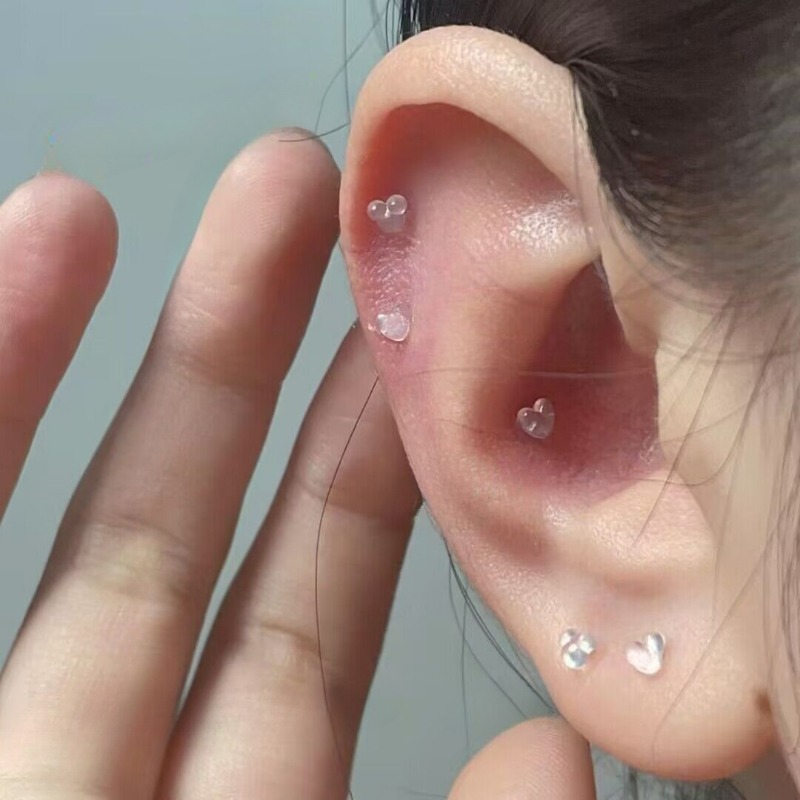 Resin Star Stud Earrings - Invisible Anti-Allergy Cute Piercing Jewelry for Women