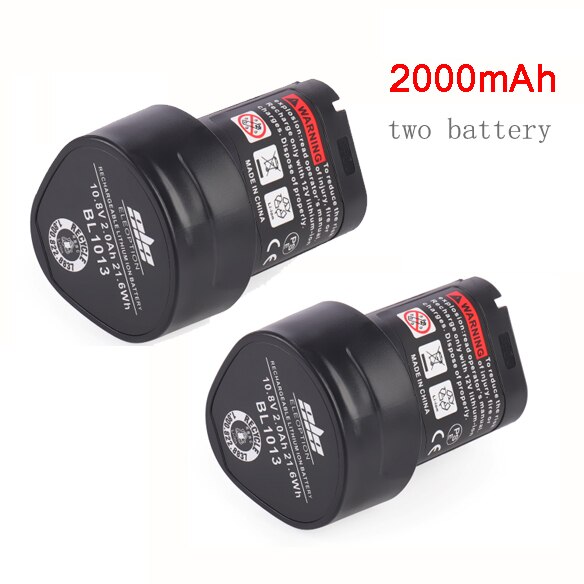 Eleoption 10.8V 3000Mah Lithium Batterij Voor Makita BL1013 TD090D TD090DW LCT203W LCT204 194550-6 &amp; 2000Mah: 2 batteries 2.0mAh