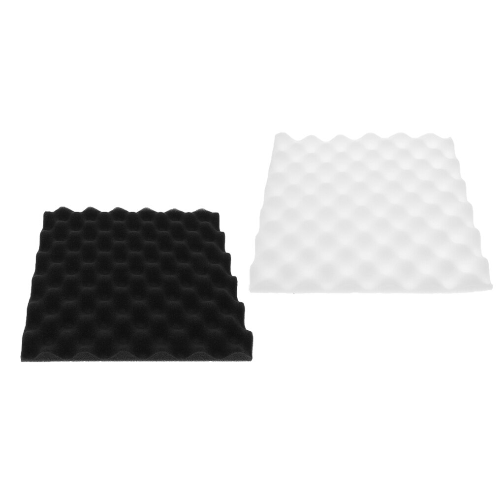 Pakke  of 2 akustisk skum lydisoleringspanel ægcrate vægfliser, sort / hvid