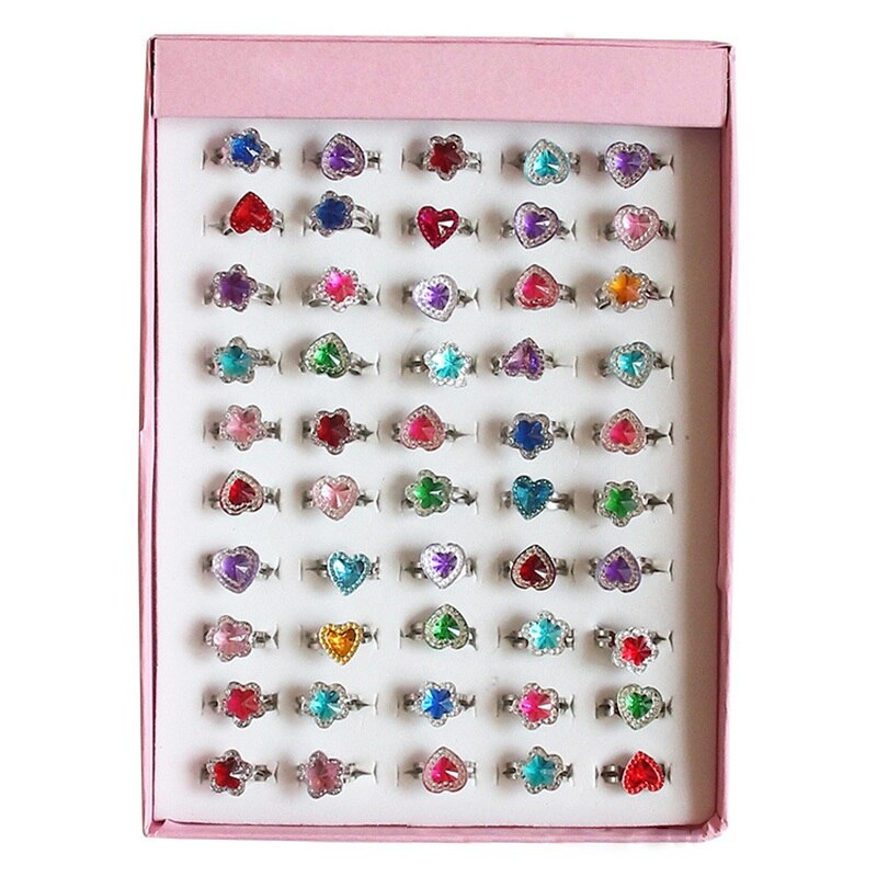10 unids/lote amor niños lindo dulce de anillos flor Animal accesorios de joyería de niño niña anillos de dedo: B-10Pcs