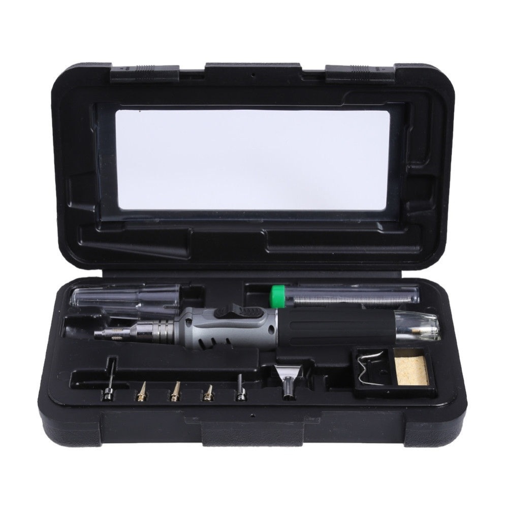 Auto-Ignição 10-em-1 Gás Ferro De Solda Sem fio de Soldadura Tocha Tool Kit HS-1115K Butano portátil Ao Ar Livre tocha