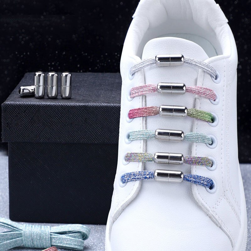 Dovne snørebånd elastiske farverige flade snørebånd uden slips snørebånd børn voksne sneakers dovne snørebånd one size passer alle sko